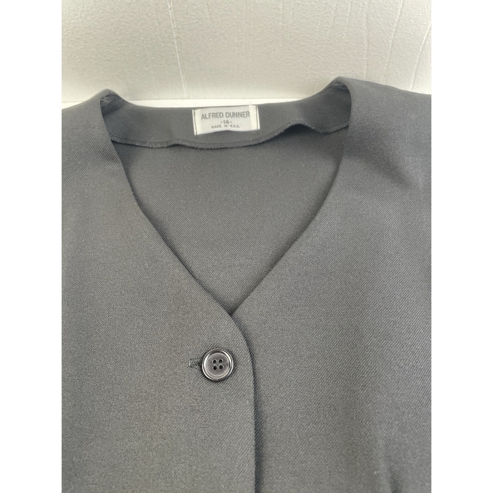 Vintage Alfred Dunner Dress Size‎ 14 Sleeveless Black Button Made in U.S.A. - Picture 4 of 10